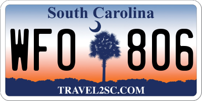 SC license plate WFO806