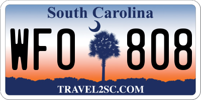 SC license plate WFO808