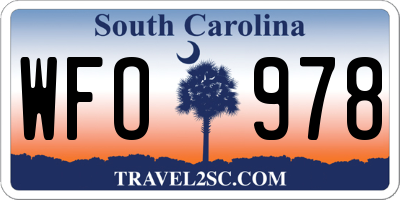 SC license plate WFO978