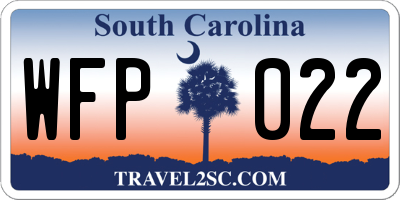 SC license plate WFP022