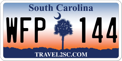 SC license plate WFP144