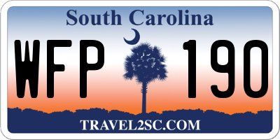 SC license plate WFP190
