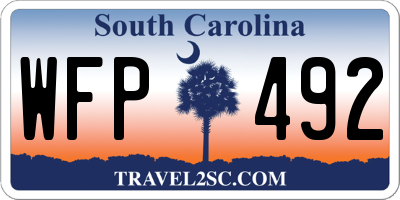 SC license plate WFP492