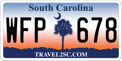SC license plate WFP678