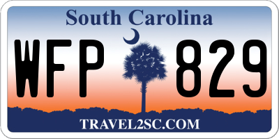SC license plate WFP829