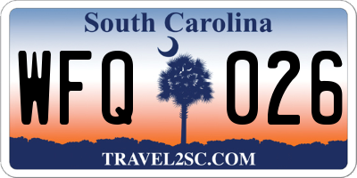 SC license plate WFQ026