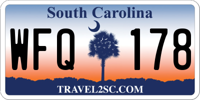 SC license plate WFQ178
