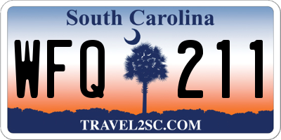 SC license plate WFQ211