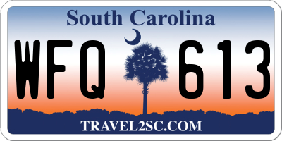 SC license plate WFQ613
