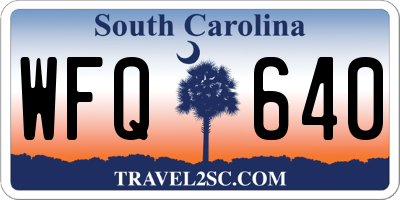 SC license plate WFQ640