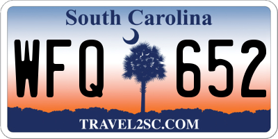 SC license plate WFQ652