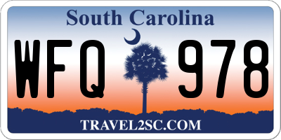 SC license plate WFQ978