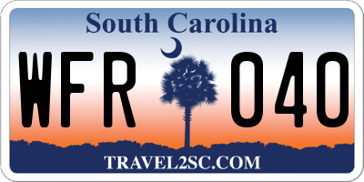 SC license plate WFR040