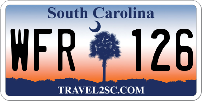 SC license plate WFR126