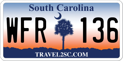 SC license plate WFR136