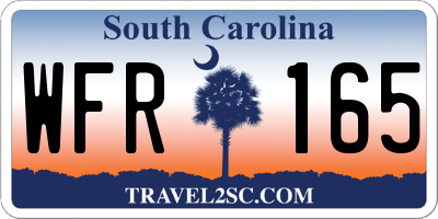 SC license plate WFR165