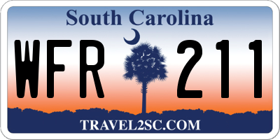 SC license plate WFR211