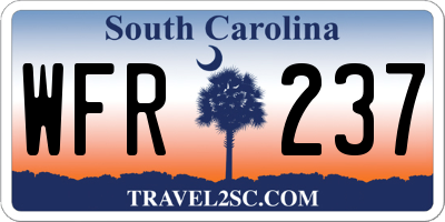 SC license plate WFR237