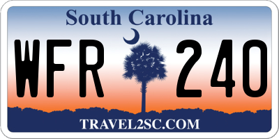 SC license plate WFR240