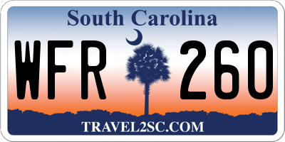 SC license plate WFR260