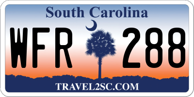SC license plate WFR288