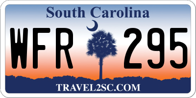 SC license plate WFR295