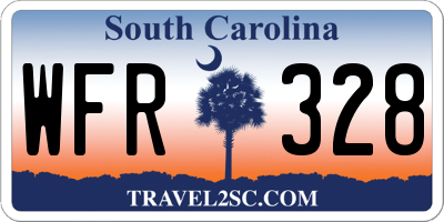 SC license plate WFR328