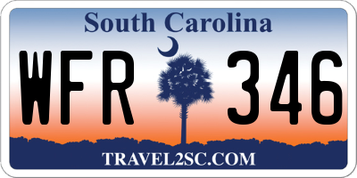 SC license plate WFR346