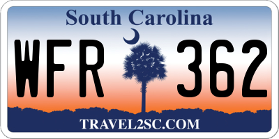 SC license plate WFR362