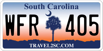 SC license plate WFR405