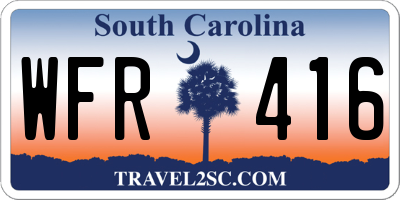 SC license plate WFR416