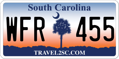 SC license plate WFR455