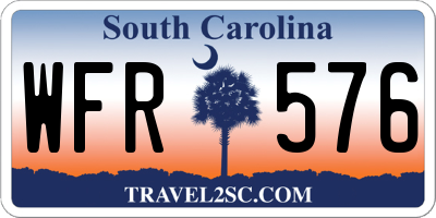 SC license plate WFR576