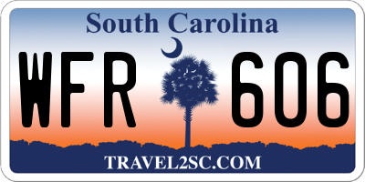 SC license plate WFR606