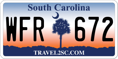 SC license plate WFR672