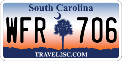 SC license plate WFR706