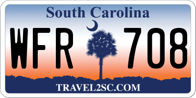 SC license plate WFR708