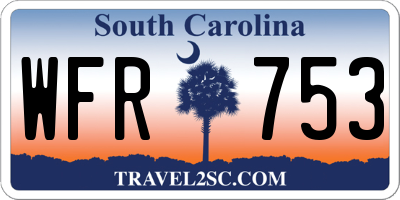 SC license plate WFR753