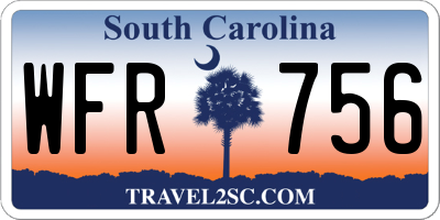 SC license plate WFR756