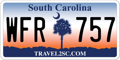 SC license plate WFR757