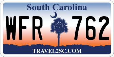 SC license plate WFR762