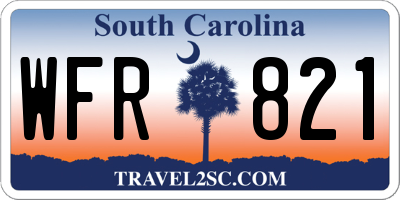 SC license plate WFR821