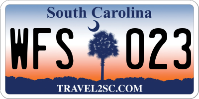 SC license plate WFS023
