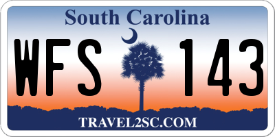 SC license plate WFS143
