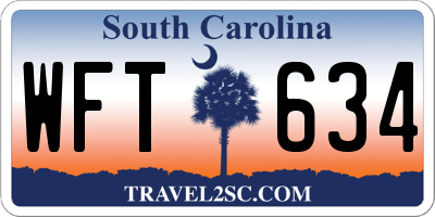 SC license plate WFT634