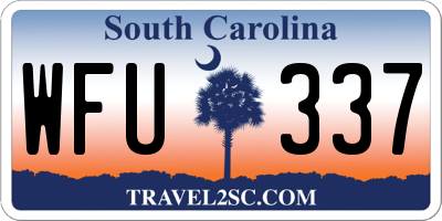 SC license plate WFU337