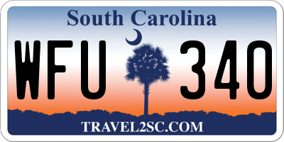 SC license plate WFU340