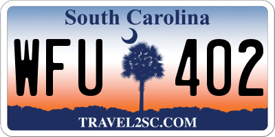 SC license plate WFU402