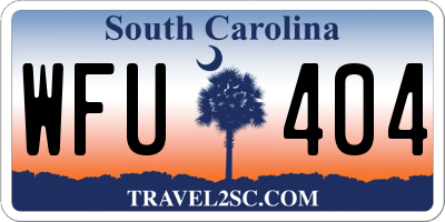 SC license plate WFU404