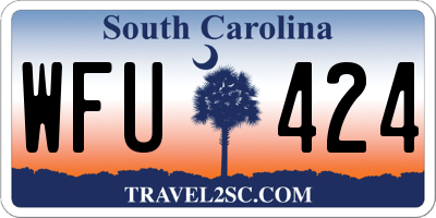 SC license plate WFU424